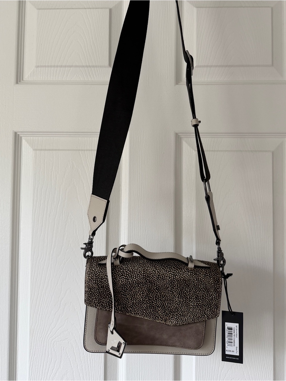 Botkier Black and Taupe Cobble Hill Crossbody